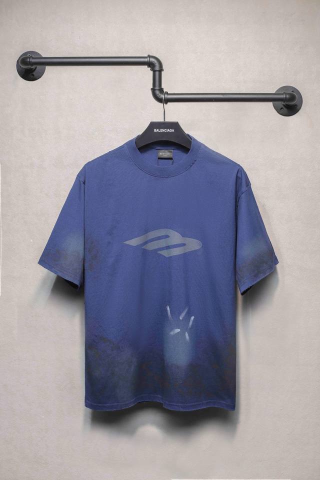 Aeniaa 24Ss new hand-painted graffiti 3B letters Washed and worn old T-shirt sho