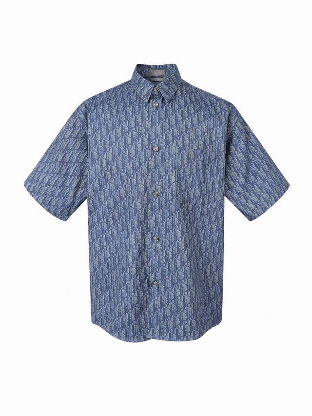 Dior cotton twill print short-sleeved shirt Spot 39 40 41 42