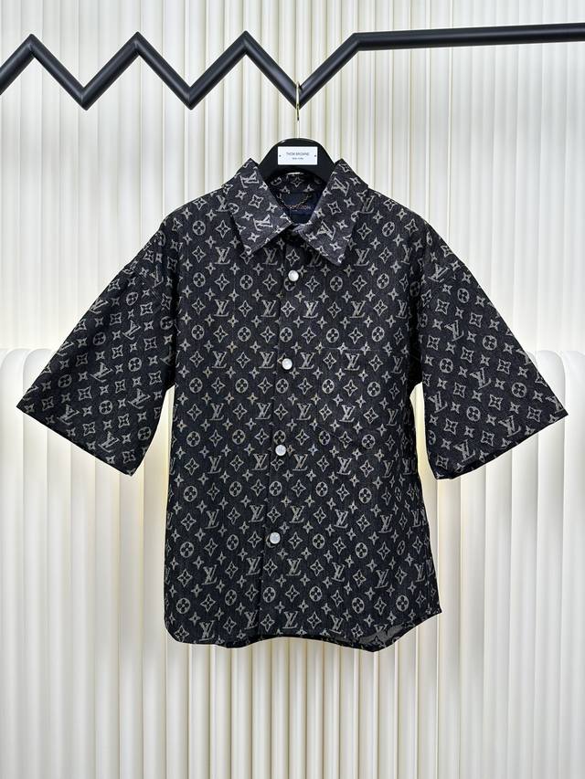 Louis Vuitton Lv full print washed denim shirt Size: 46 48 50 52
