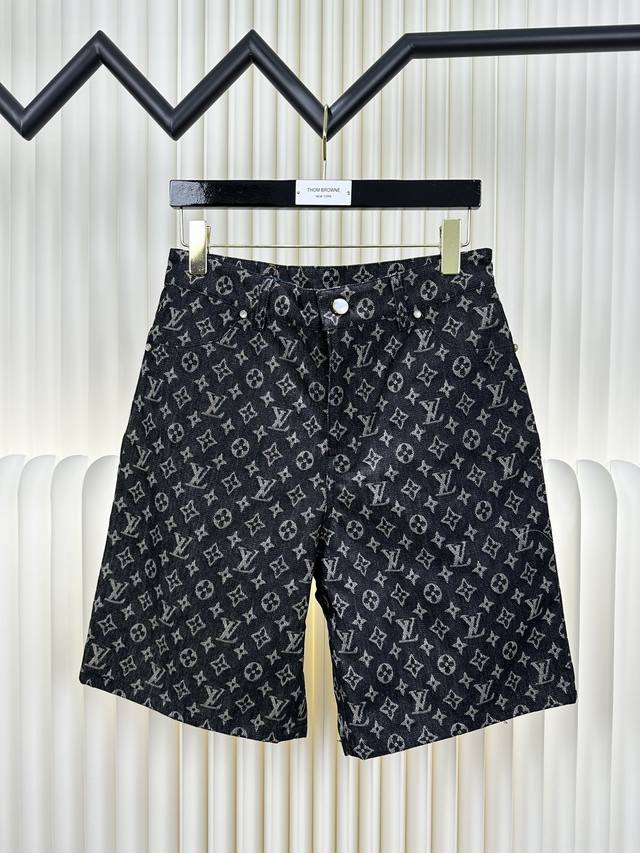 Louis Vuitton Lv full print washed denim shorts Size: 29 30 31 32
