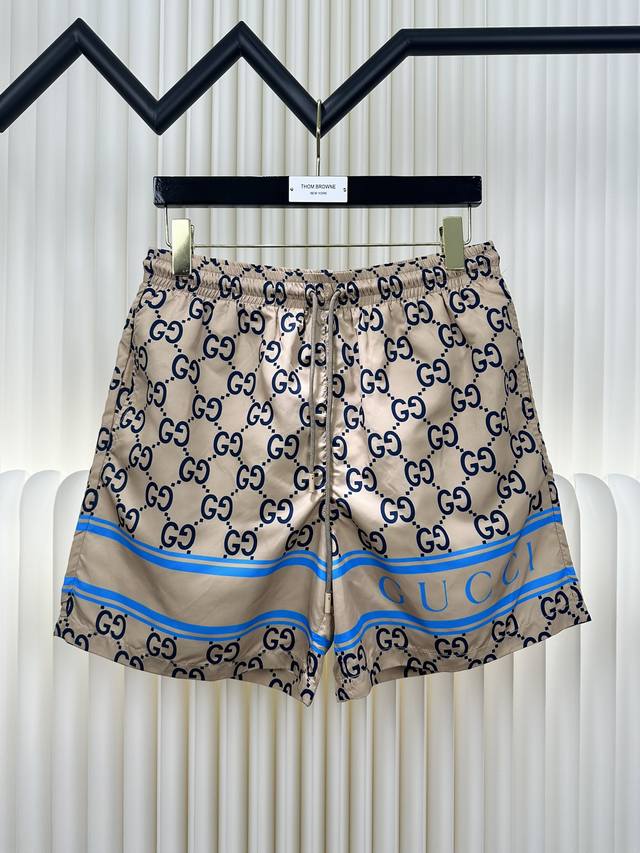 Gucci full print blue stripe letter shorts Size: 46 48 50 52