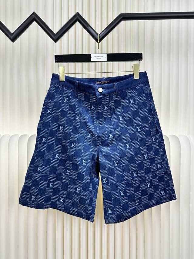 Louis Vuitton Lv America's Cup Plaid Denim Short Sleeve Underpants Size: 29 30 3