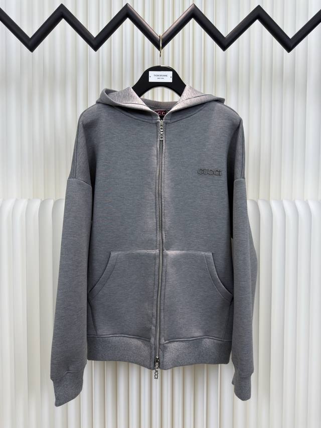 Gucci patchwork embroidered zipper hoodie is made of 320g double-sided double-la