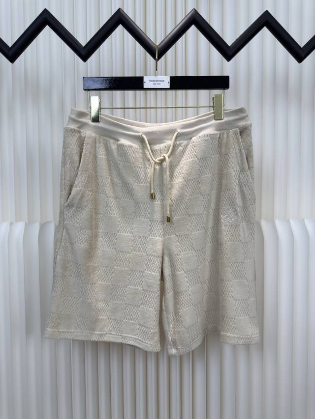 Louis Vuitton Lv cotton drawstring terry casual shorts Authentic open version -