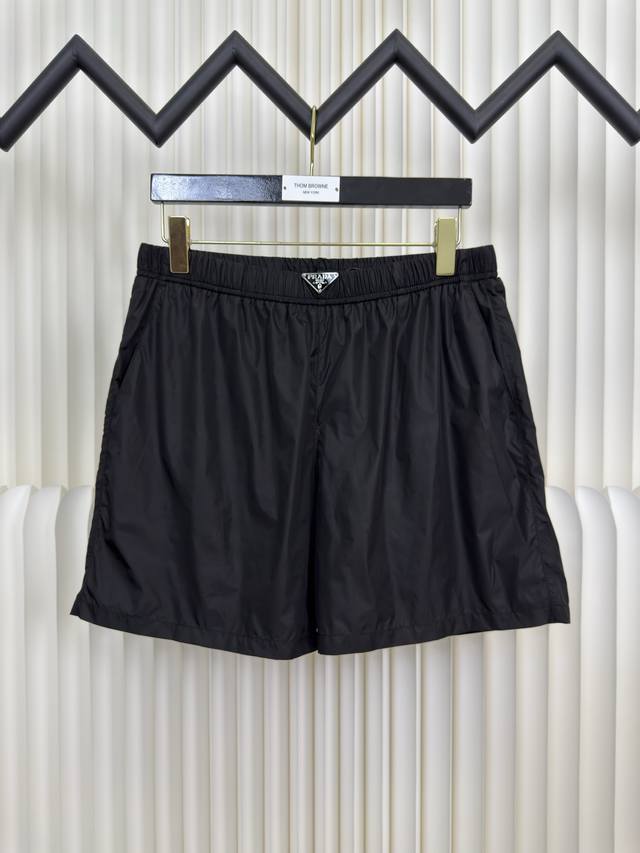 Prada Nylon Steel Label Beach Shorts Made of 40s 100% nylon, the fabric is light