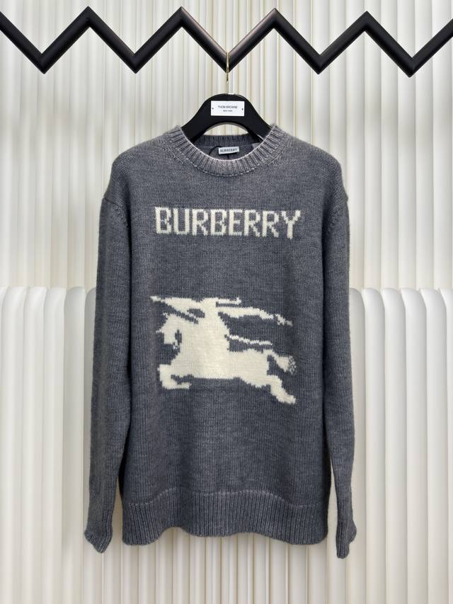 Burberry Bbr War Horse Jacquard Sweater is made of 80% wool and 20% cashmere. Th