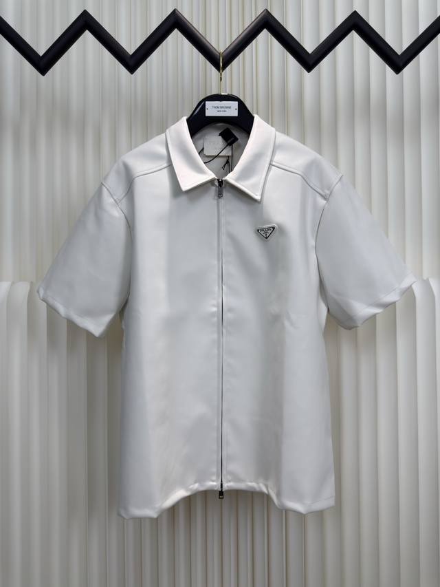 Prada double-faced lambskin zipper shirt uses 0.5*2 composite double-faced lambs