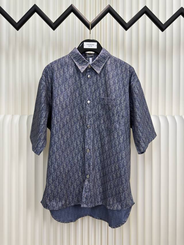 Dior twill print short-sleeved shirt Authentic version - physical counter - top