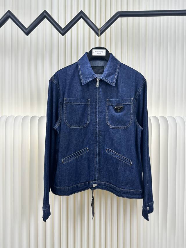 Prada lightweight triangle logo denim jacket Authentic version - physical counte