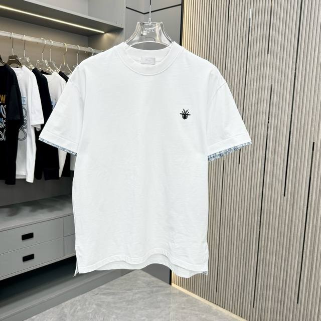 Cd Dior 25Fw Spring and Summer New Round Neck T-shirt Made of heavy 320G double