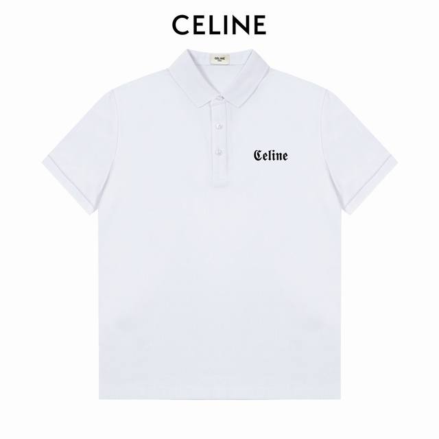 Celine logo exquisite logo Polo shirt Upgraded, inspired by the retro style of t