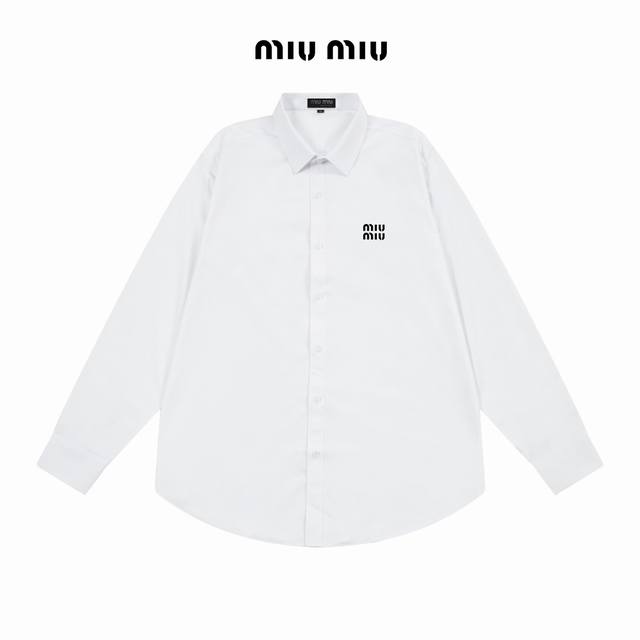 Miumiu official website Classic brand Logo design Long-sleeved shirt Matching dy