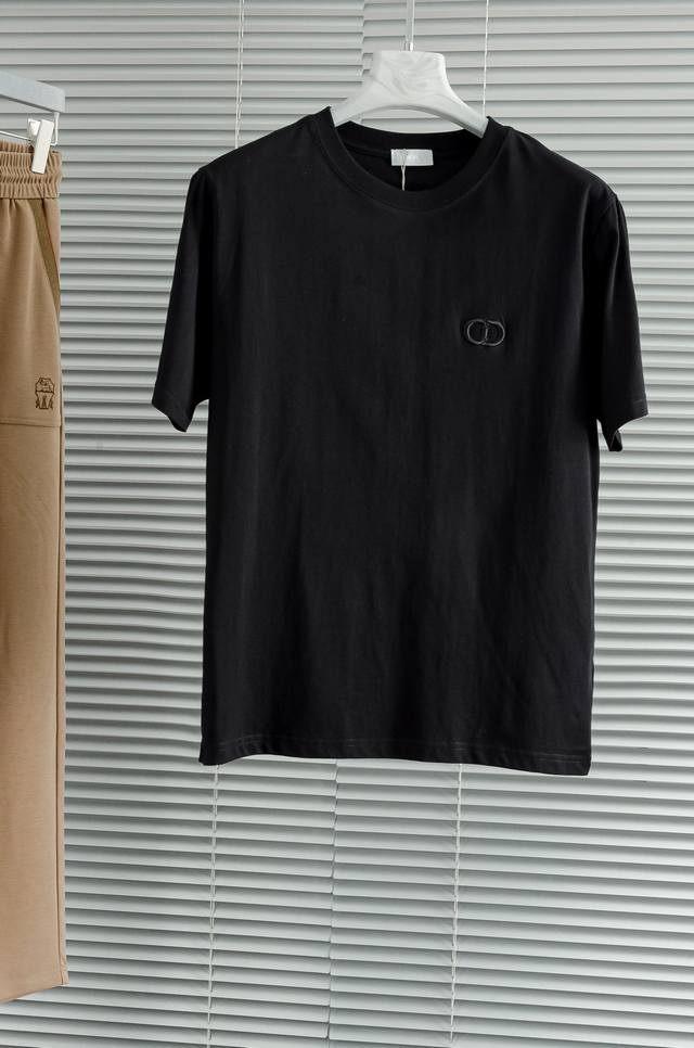 New# Dior 2025Ss Spring and Summer Round Neck Short Sleeve# The top elements are