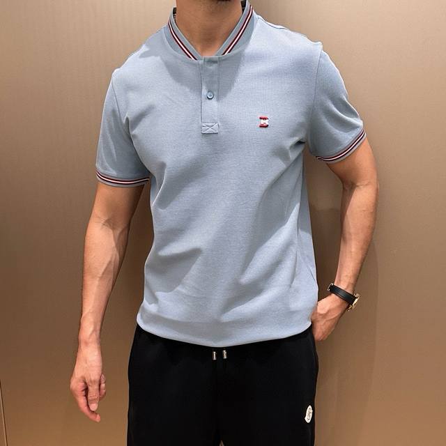 Bally 2025 Spring/Summer Counter Synchronized Series Small Stand-up Collar Polo