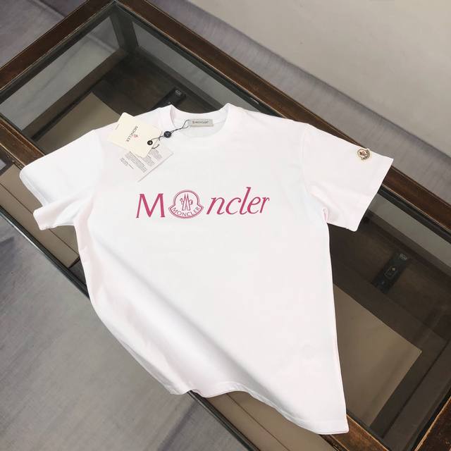 Moncler 2025 latest couple style brand logo printed round neck short sleeve coup