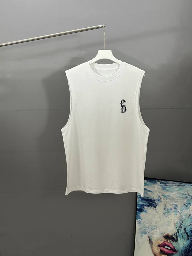 Dior embroidered 2025 spring and summer classic round neck sleeveless vest is ma