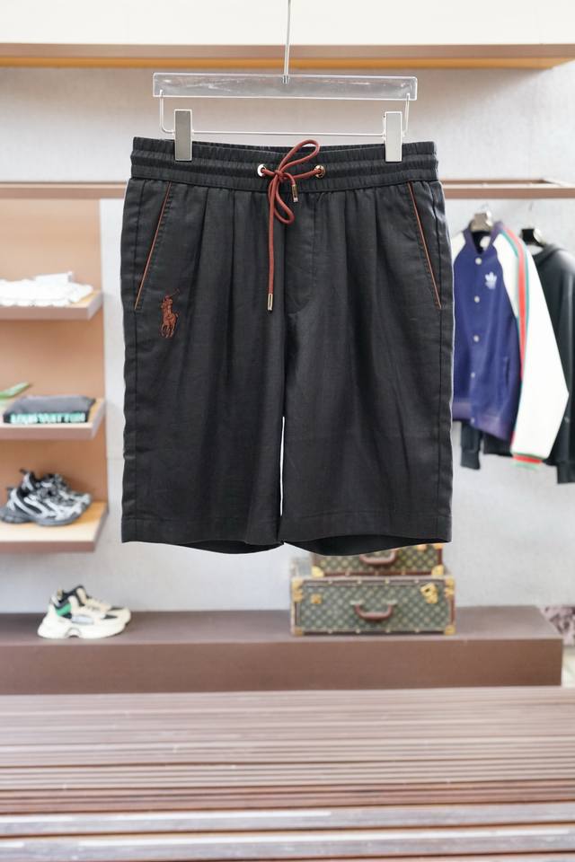 Polo. 2025 Spring/Summer new silk and linen shorts, exquisite tailoring is the e