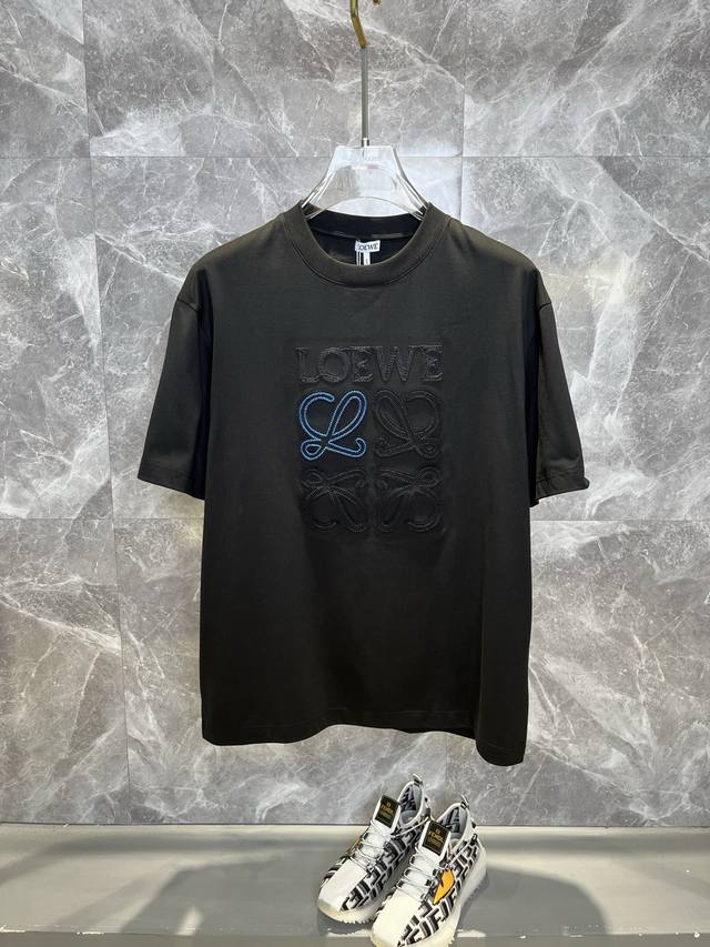 Loewe 2025Ss spring and summer high-quality high-weight Sorona pure cotton T-shi