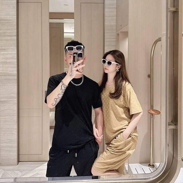Lv High-end customized short-sleeved shorts suit saves time and eliminates the t