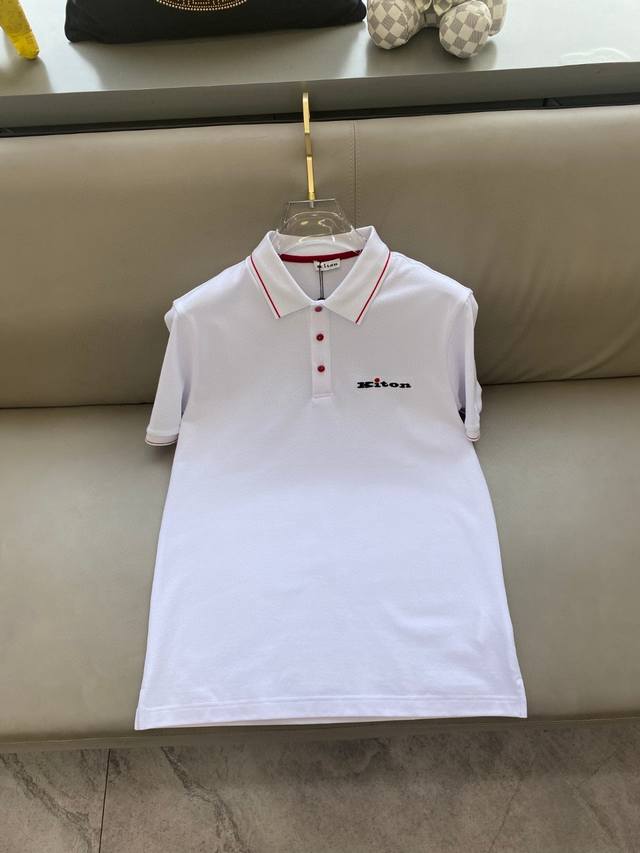 Kiton 2025Ss new summer Logo men's lapel Polo shirt! Classic business men's styl