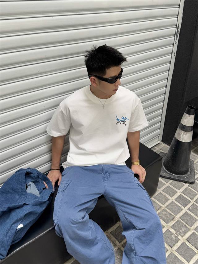 2025 Spring/Summer New Short-Sleeved T-Shirt 300g Heavy Cotton 100% Letter Logo