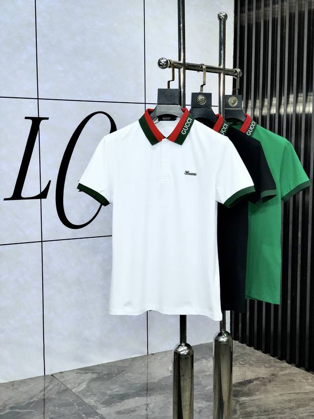 Gucci. 2025 Spring and Summer new short-sleeved Polo shirt, fashionable and vers