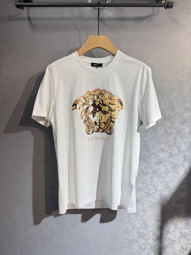 Versace 25Ss new spring and summer short-sleeved top version for customization.