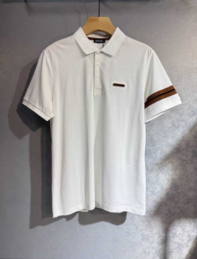 Zegna 25Ss new spring and summer short-sleeved top version for customization. Pu