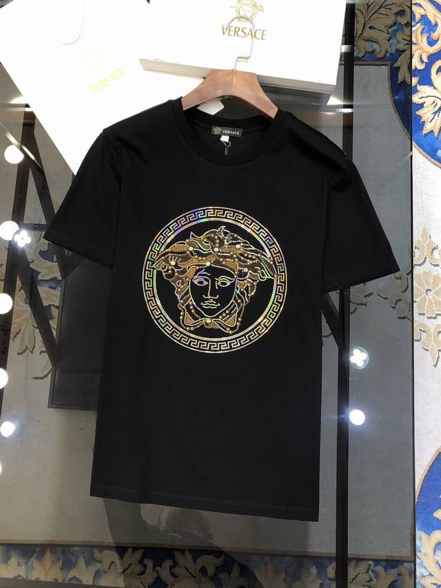 V*Rsace Versace new spring and summer men's round neck short-sleeved T-shirts ar
