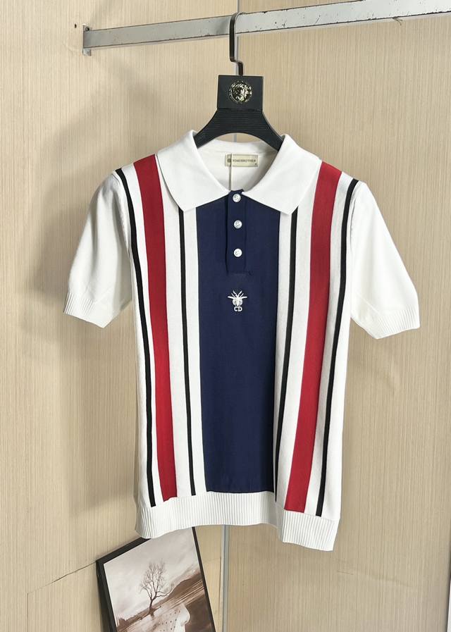 New Dior 2025 Spring and Summer new simple and versatile letter embroidery top i