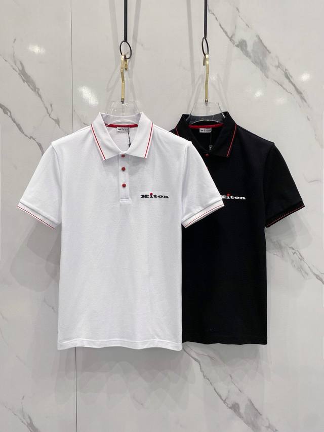 Kiton 2025Ss new summer Logo men's lapel Polo shirt! Classic business men's styl