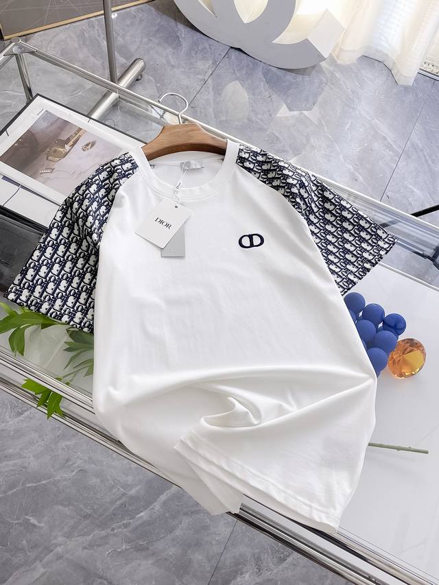 New Dior summer product, classic logo embroidery on the chest, fashionable singl