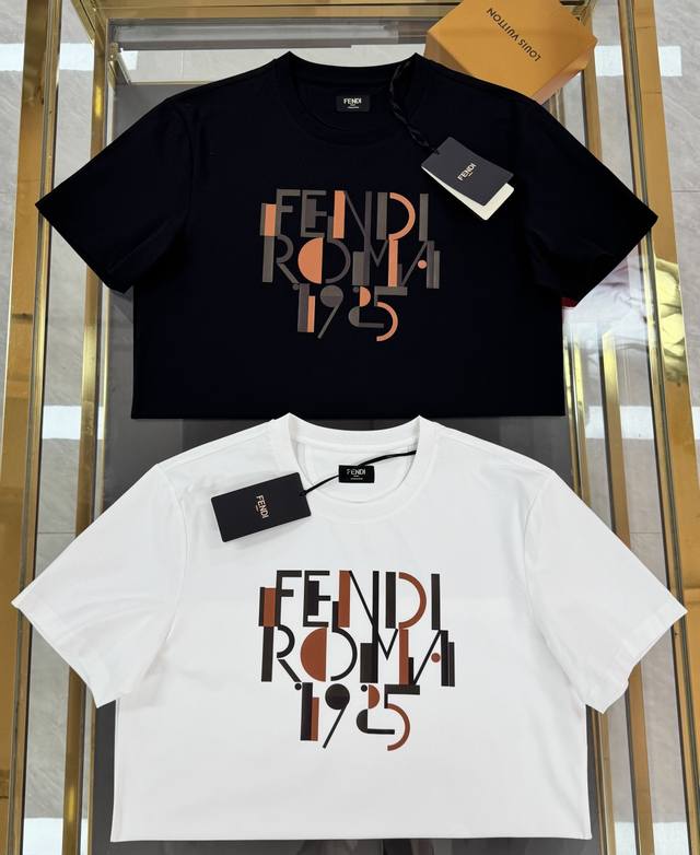 Fendi 2025 Spring and Summer new European limited abstract letter print short-sl