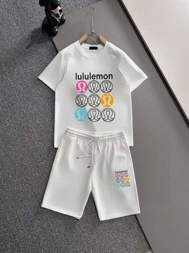 Lulu 2025 new men's short-sleeved shorts suit! Sold on the official website! Hig