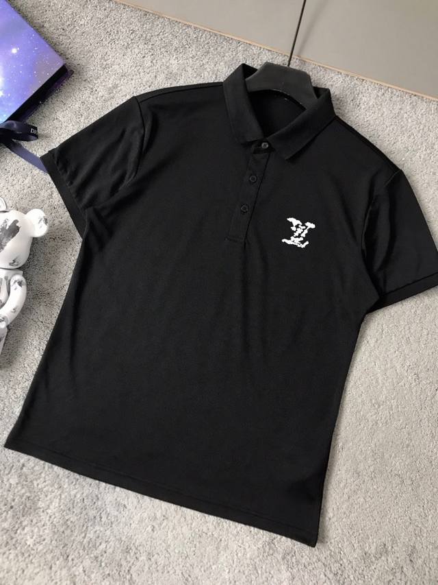Lv official website summer men's short-sleeved lapel Polo shirt high-end T-shirt