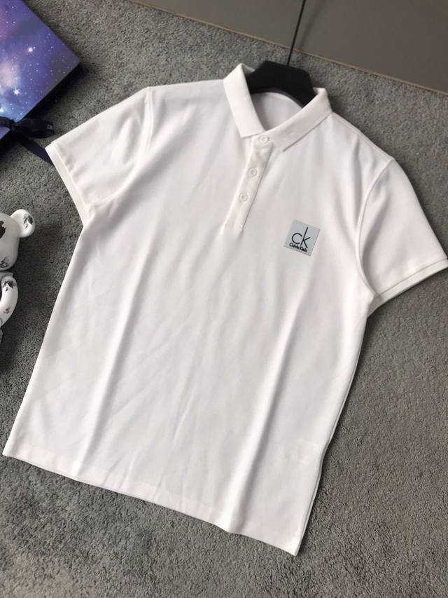 Ck Official summer men's short-sleeved lapel Polo shirt High-end T-shirt Officia