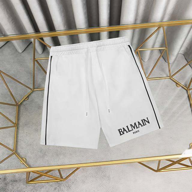Balmain printed cotton shorts and sweatpants 1:1 matching fabric 380g terry high