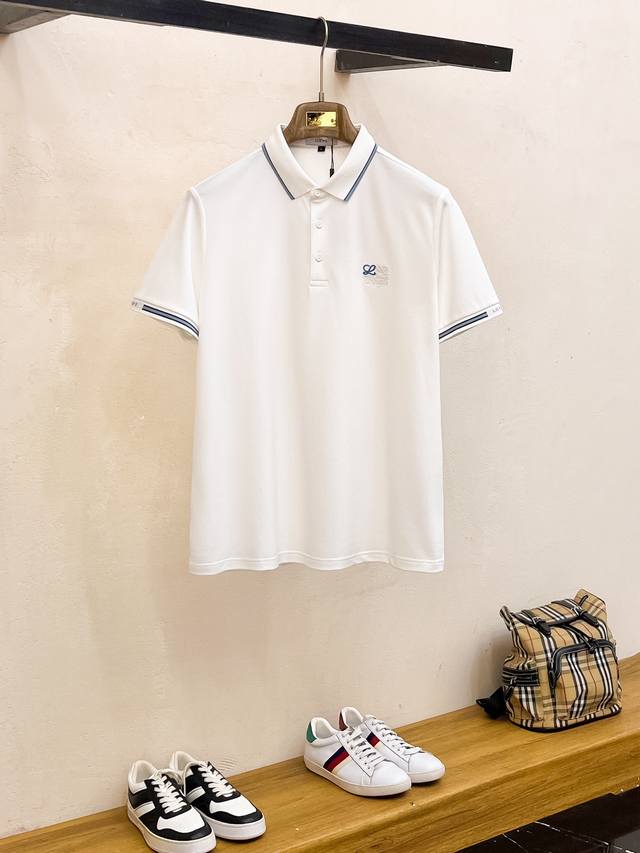 Loewe 2025Ss new summer Logo men's lapel Polo shirt! Classic business men's styl