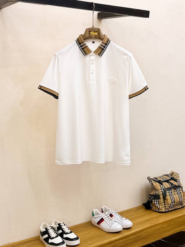 Burberry 2025Ss new summer logo men's lapel Polo shirt! Classic business men's s