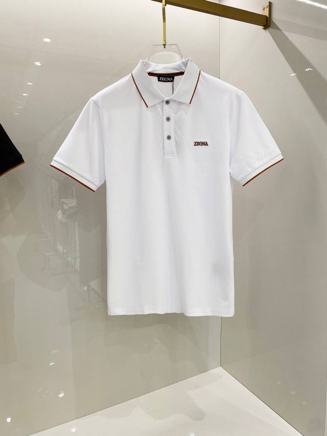 Zegna 2025Ss summer new Logo men's lapel Polo shirt! Classic business men's styl
