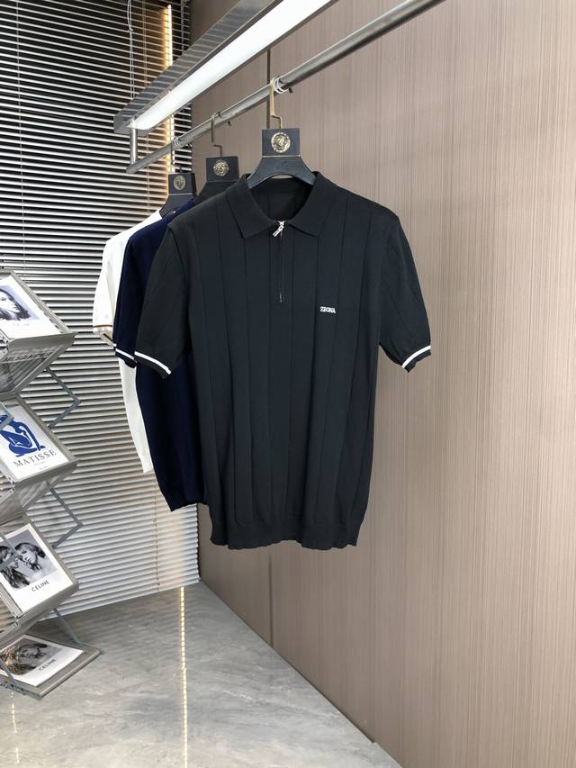Ermenegildo Zegna. 25 Spring/Summer knitted short-sleeved T-shirt, cotton blende