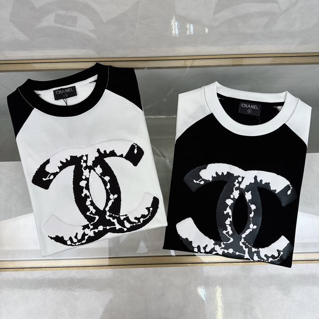 Chanel 24Ss counter same round neck short sleeve T-shirt Customized fabric The f