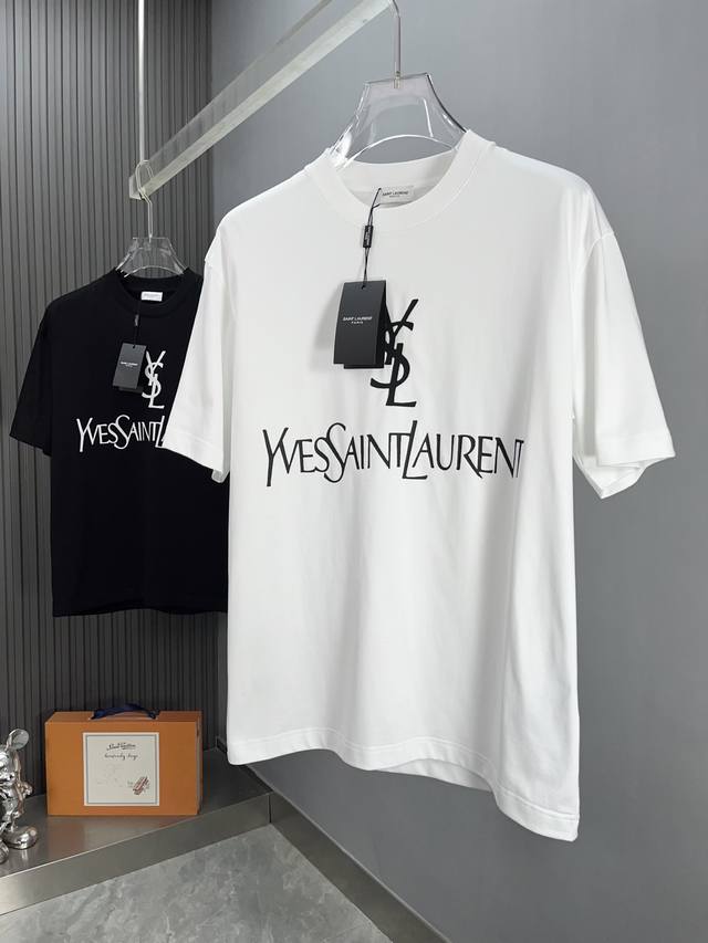 Saint Laurent 2025 Spring and Summer New Releases, Latest Short-sleeved Round Ne