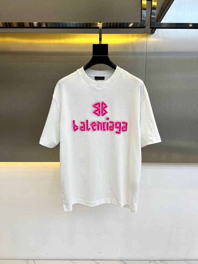 Balenciaga-2025 Spring and Summer new letter logo round neck short-sleeved T-shi