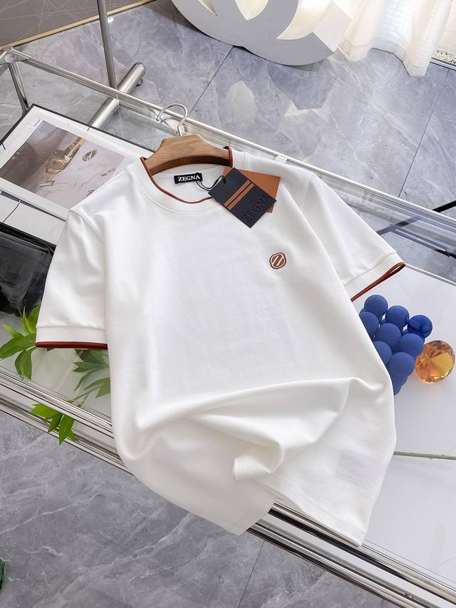 Zegna's new mesh pique cotton round neck short T-shirt is made of 100% imported
