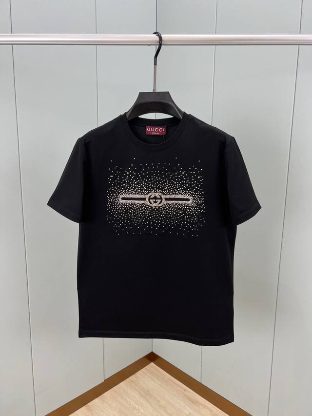 Gucci 25 Spring/Summer new products, unisex short-sleeved T-shirts with interloc