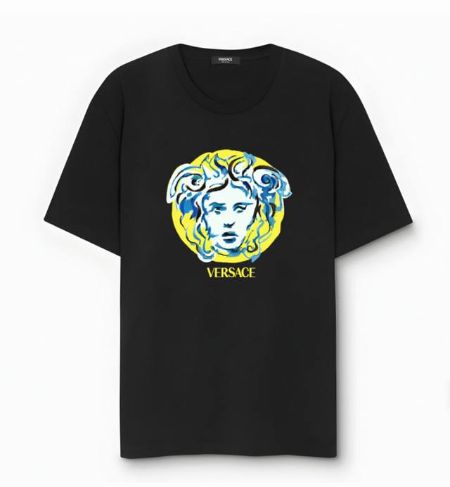 Versace 25 Spring/Summer new Painted Medusa printed logo short-sleeved T-shirt,