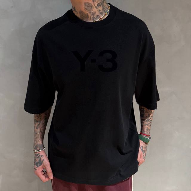 New Y-3, new T-shirt, made of top quality original combed cotton washed fabric,