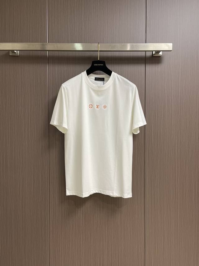 Lv orange four-leaf clover print couple short-sleeved T-shirt, the iconic orange
