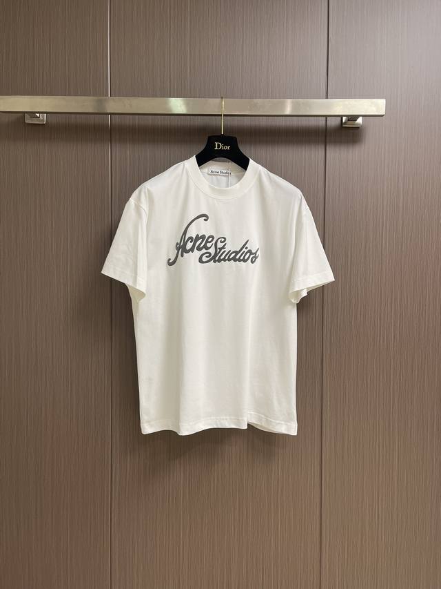Acne Studios 2025Ss spring and summer new foamed printed short-sleeved T-shirt,